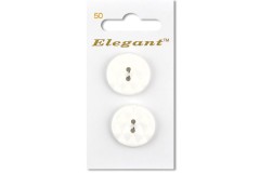 Sirdar Elegant Round 2 Hole Stitch Effect Plastic Buttons, White, 22mm (pack of 2)
