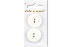 Sirdar Elegant Round 2 Hole Stitch Effect Plastic Buttons, White, 28mm (pack of 2)