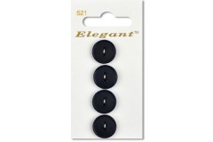 Sirdar Elegant Round 2 Hole Rimmed Plastic Buttons, Black, 16mm (pack of 4)