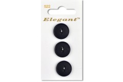 Sirdar Elegant Round 2 Hole Rimmed Plastic Buttons, Black, 19mm (pack of 3)