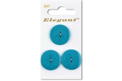 Sirdar Elegant Round 2 Hole Plastic Buttons, Turquoise, 22mm (pack of 3)