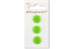 Sirdar Elegant Round 2 Hole Plastic Buttons, Lime Green, 16mm (pack of 3)