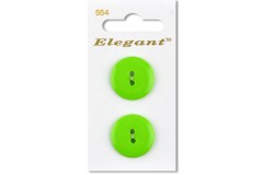 Sirdar Elegant Round 2 Hole Plastic Buttons, Lime Green, 22mm (pack of 2)