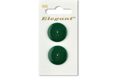 Sirdar Elegant Round 2 Hole Plastic Buttons, Kelly Green, 22mm (pack of 2)