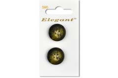 Sirdar Elegant Round 4 Hole Tortoiseshell Plastic Buttons, Olive Green, 19mm (pack of 2)