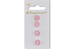 Sirdar Elegant Round Shanked Crystal Effect Plastic Buttons, Pink, 9mm (pack of 4)