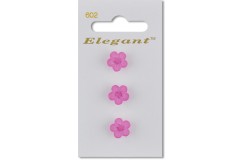 Sirdar Elegant Shanked Flower Shaped  Plastic Buttons, Pink, 12mm (pack of 3)