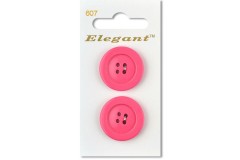 Sirdar Elegant Round 4 Hole Rimmed Plastic Buttons, Pink, 25mm (pack of 2)
