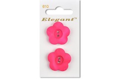 Sirdar Elegant Flower Shaped 2 Hole Plastic Buttons, Pearlescent Pink, 25mm (pack of 2)