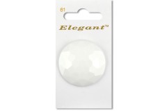 Sirdar Elegant Domed Faceted Shanked Plastic Button, White, 38mm (pack of 1)