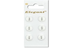 Sirdar Elegant Round 2 Hole Plastic Buttons, White, 11mm (pack of 6)