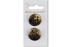 Sirdar Elegant Round Shanked Mosaic Design Plastic Buttons, Old Gold, 25mm (pack of 2)