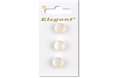 Sirdar Elegant Round Shanked Plastic Buttons, Pearlescent White, 12mm (pack of 3)