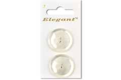 Sirdar Elegant Round 2 Hole Plastic Buttons, Pearlescent White, 28mm (pack of 2)