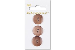 Sirdar Elegant Round 2 Hole Plastic Buttons, Pearlescent Brown,19mm (pack of 3)