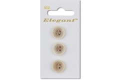 Sirdar Elegant Round 4 Hole Wood Effect Plastic Buttons, Beige, 16mm (pack of 3)