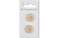 Sirdar Elegant Round 4 Hole Ceramic Effect Plastic Buttons, Tan, 19mm (pack of 2)