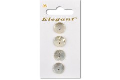 Sirdar Elegant Round 2 Hole Shell Buttons, Pearlescent White, 12mm (pack of 4)