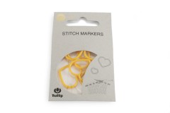 Tulip Stitch Markers - Yellow Hearts - Extra Large