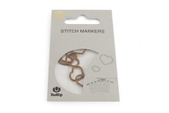 Tulip Stitch Markers - Brown Hearts - Large