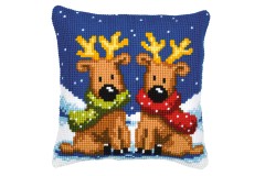 Vervaco - Reindeer Twins Cushion (Cross Stitch Kit)