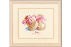 Vervaco - Birth Record - Baby Shoes (Cross Stitch Kit)