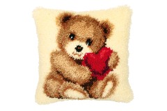 Vervaco - Teddy with Heart Cushion (Latch Hook Kit)