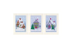 Vervaco - Greeting Cards - Winter Houses - Set of 3 (Cross Stitch Kit)