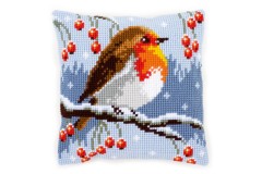Vervaco - Red Robin in the Winter Cushion (Cross Stitch Kit)