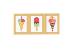 Vervaco - Ice Creams - Set of 3 (Cross Stitch Kit)