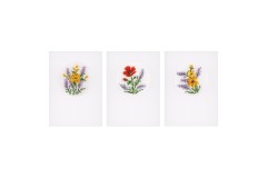 Vervaco - Flowers and Lavender Greetings Cards - Set of 3 (Cross Stitch Kit)
