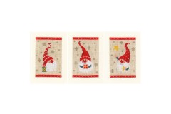 Vervaco - Greeting Cards - Christmas Gnomes - Set of 3 (Cross Stitch Kit)