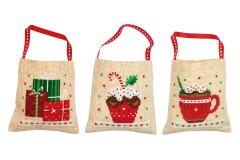Vervaco - Draw String Gift Bags - Christmas Motifs - Set Of 3 (Cross Stitch Kit)
