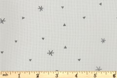 Zweigart 32 Count Linen (Belfast) - White - Grey Stars (1369) - 48x68cm / 19x27inch