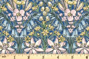 1/2 metre Liberty of London ~ Flower Show Cosmos Bloom Blue Pink Floral Designer Cotton Fabric ~ 42 x 20