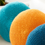 Free Pattern! 'Full Circle' Crocheted Cushion in Caron Simply Soft