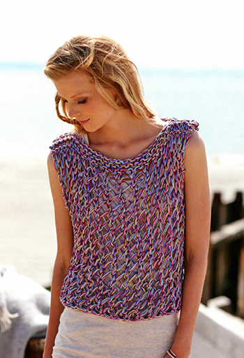 Blog - Free Pattern! Lacy Top knitted in Rico Essentials Cotton (DK ...