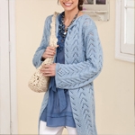 Free Pattern! Long and Lacy Knitted Jacket in Caron Simply Soft