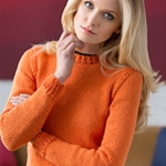 Free Pattern! Crew Sweater knitted in Red Heart Soft